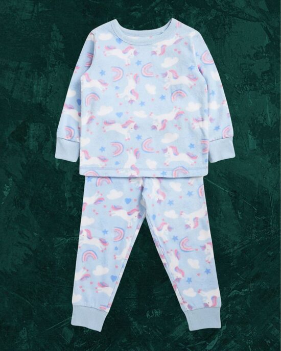 Flīsa pidžama vienradži